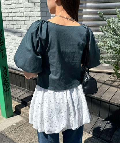 氣球袖T恤開衫