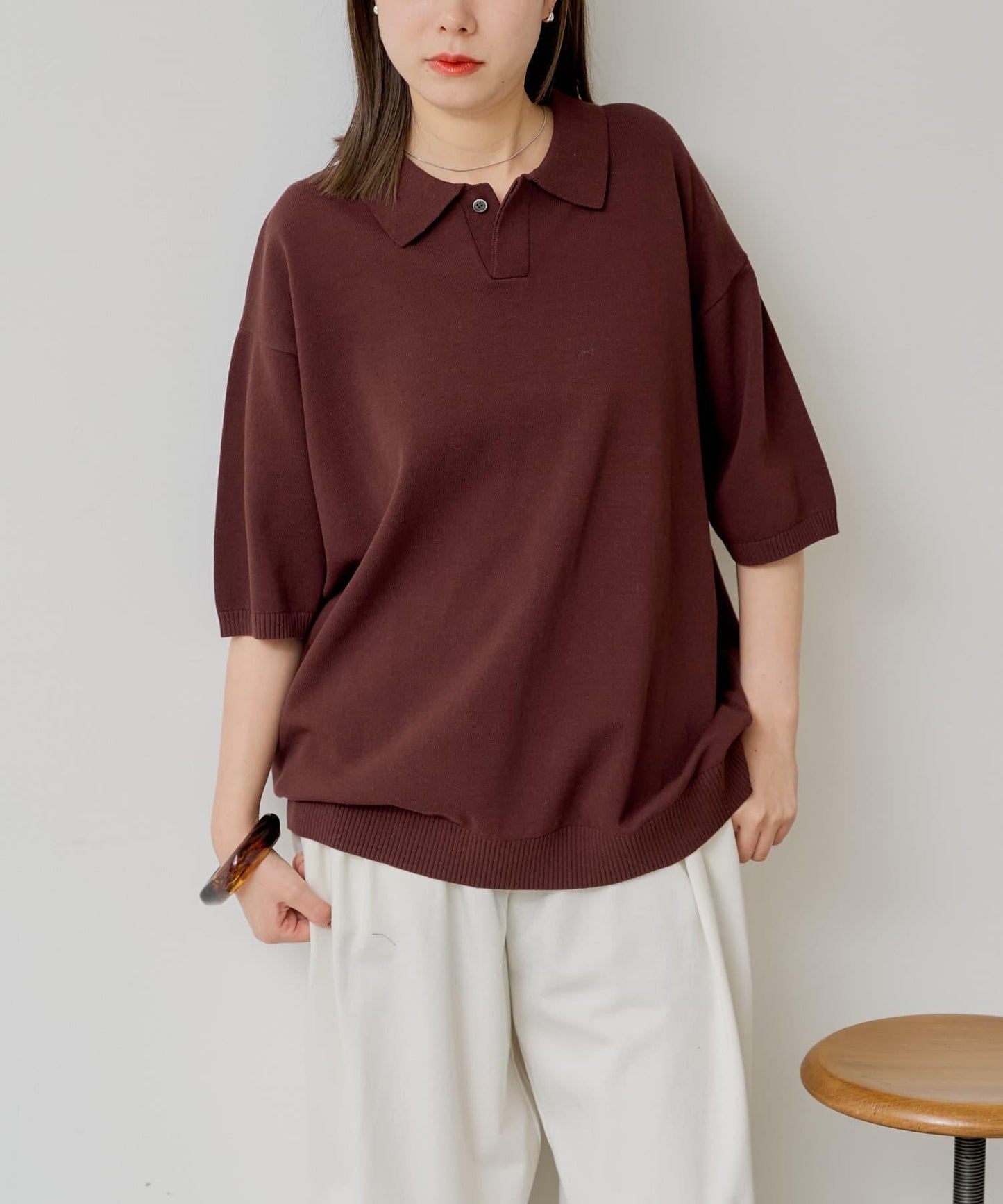【WHIMSIC】精細針織短袖polo衫