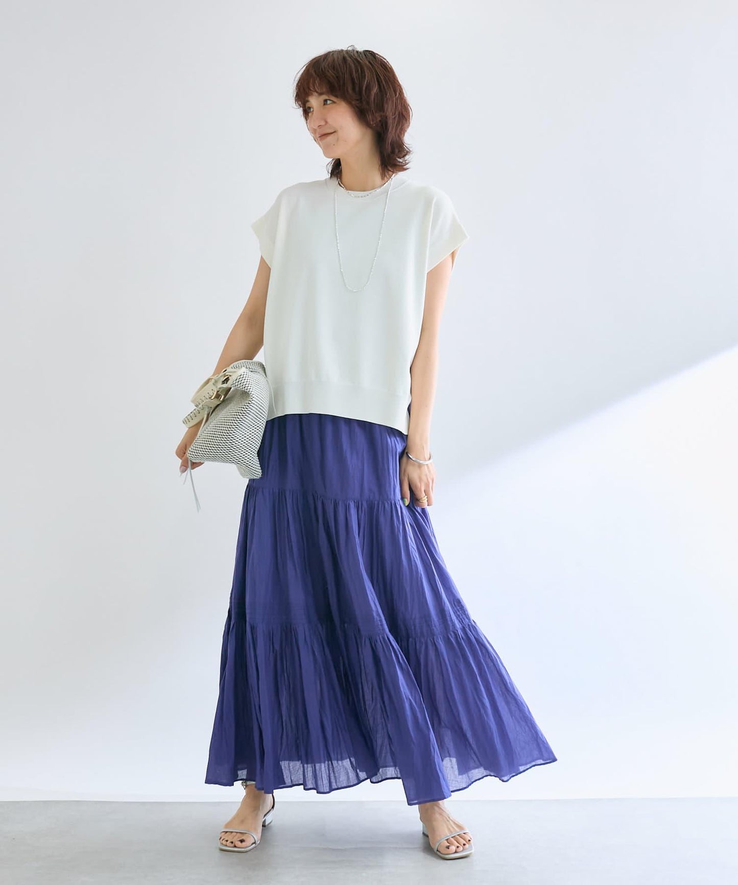 【接觸冷感】冰涼觸感肩部針織衫