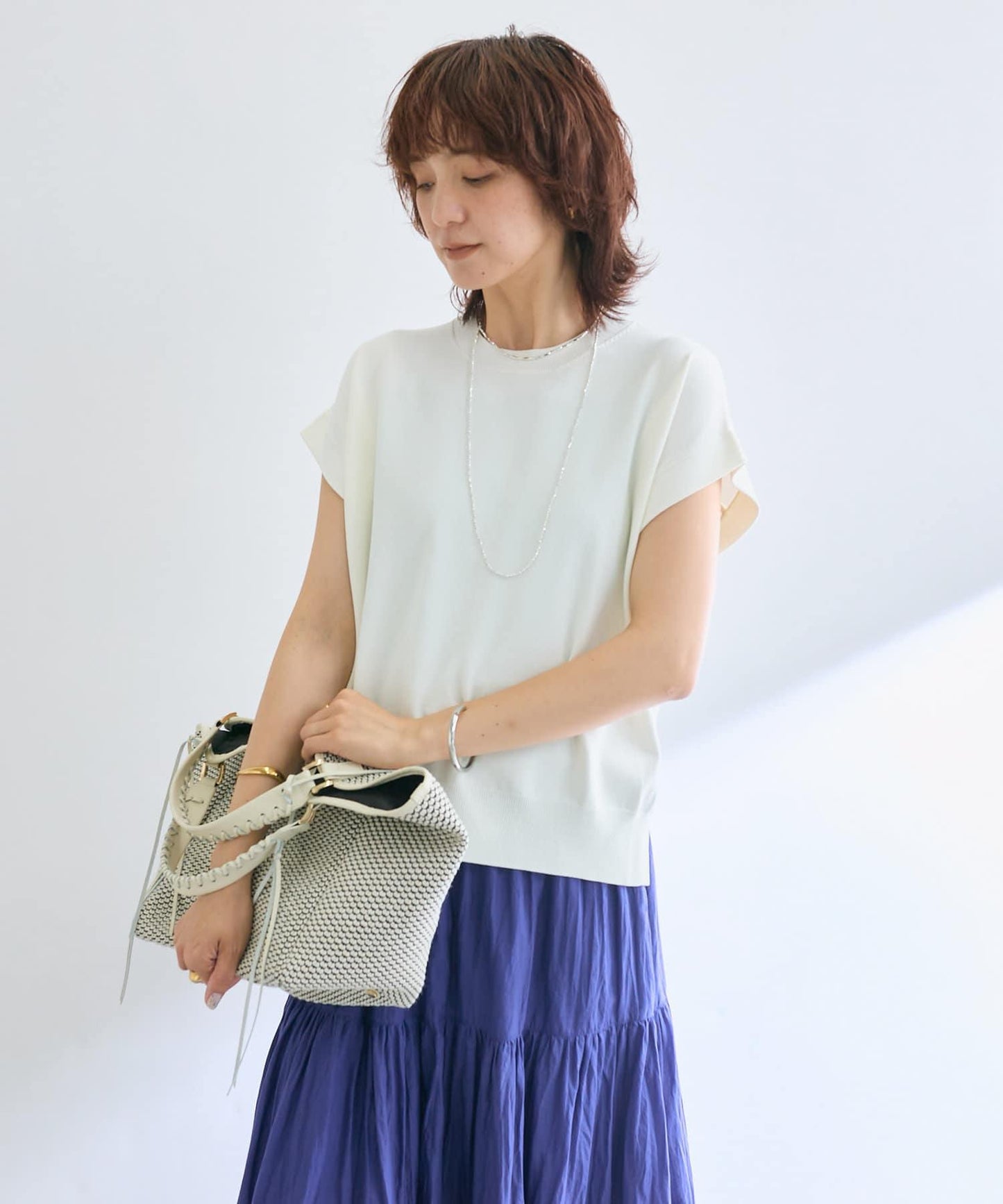 【接觸冷感】冰涼觸感肩部針織衫