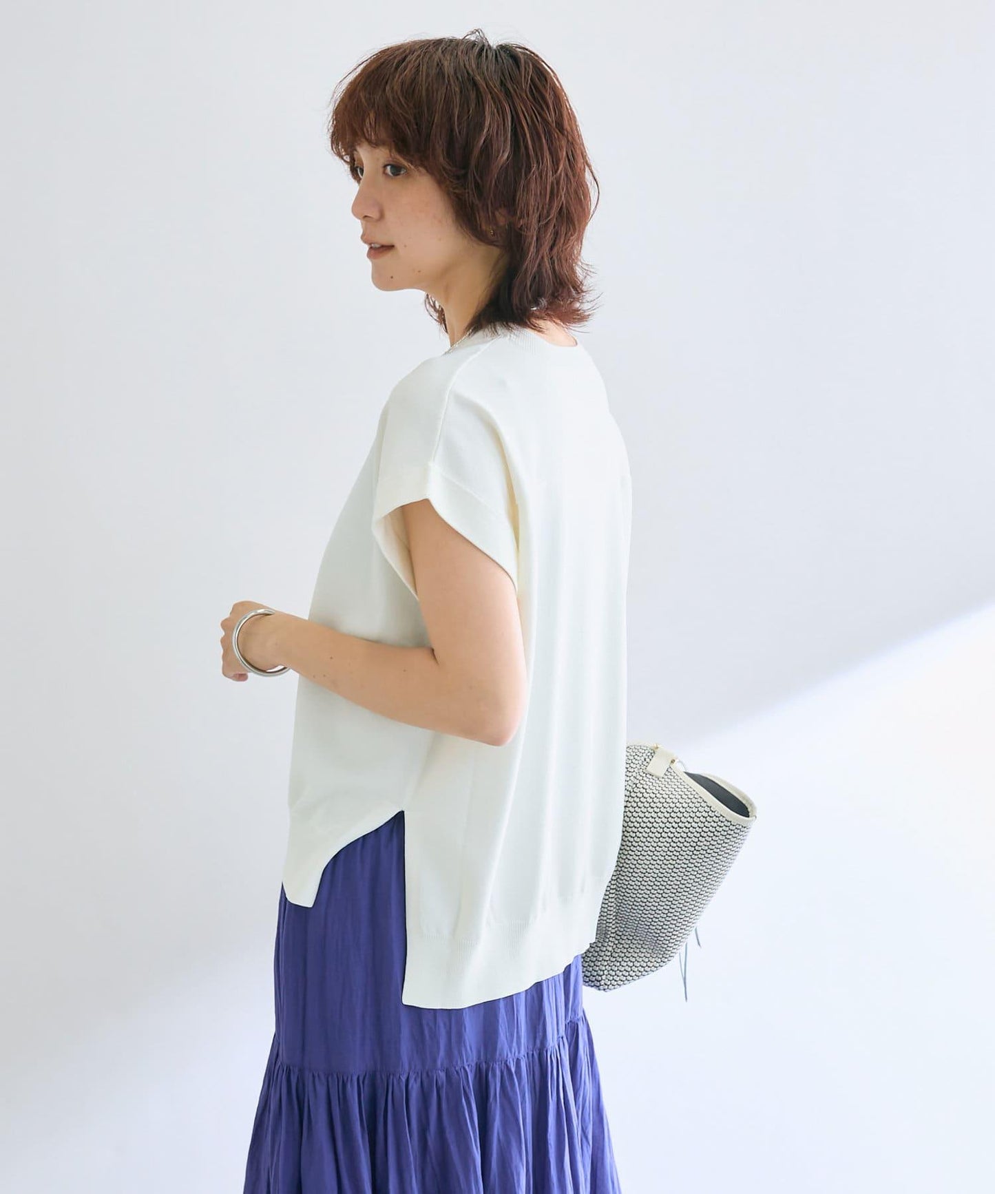 【接觸冷感】冰涼觸感肩部針織衫