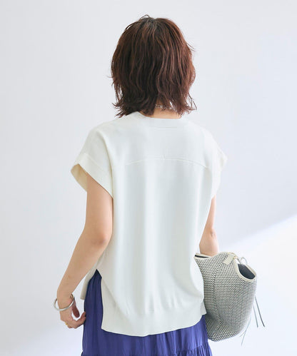 【接觸冷感】冰涼觸感肩部針織衫