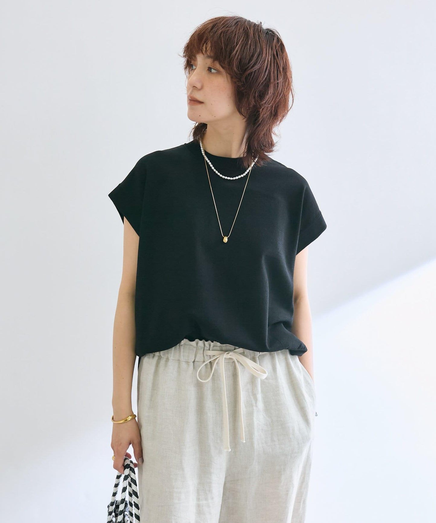 【接觸冷感】冰涼觸感肩部針織衫