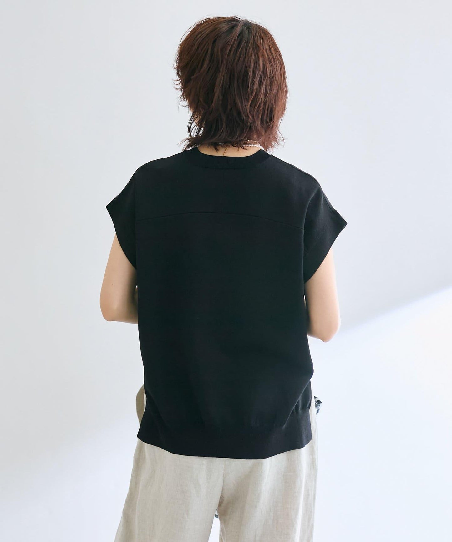 【接觸冷感】冰涼觸感肩部針織衫