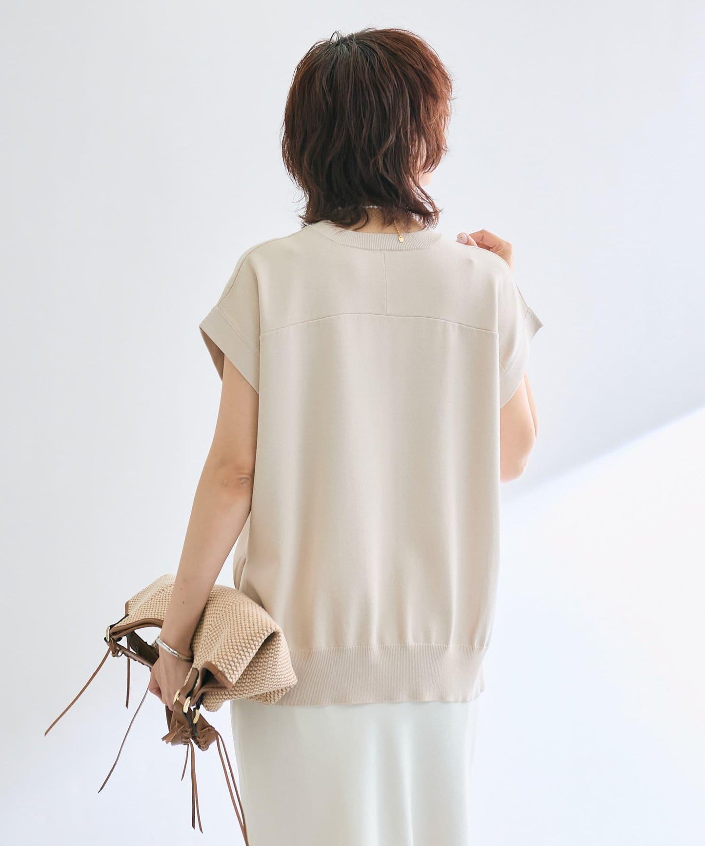 【接觸冷感】冰涼觸感肩部針織衫