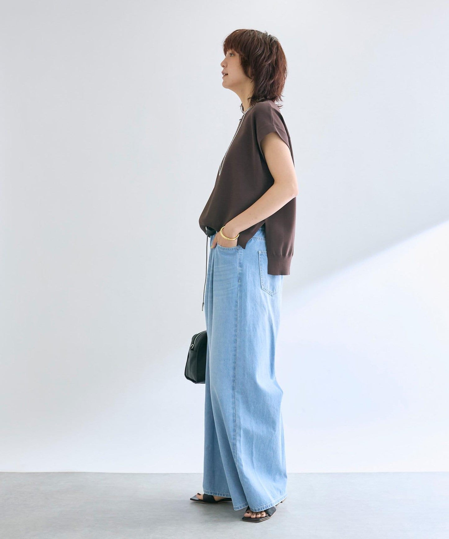 【接觸冷感】冰涼觸感肩部針織衫