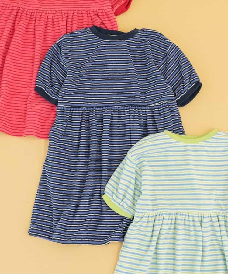 毛圈條紋連衣裙