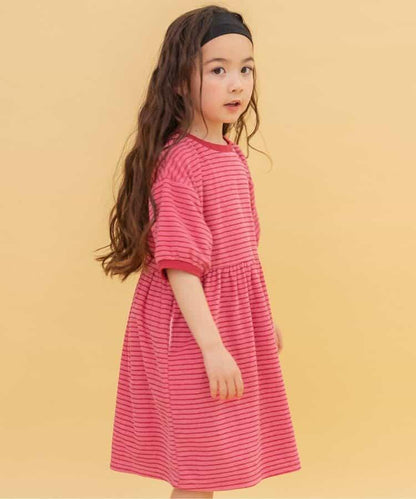 毛圈條紋連衣裙