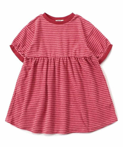 毛圈條紋連衣裙