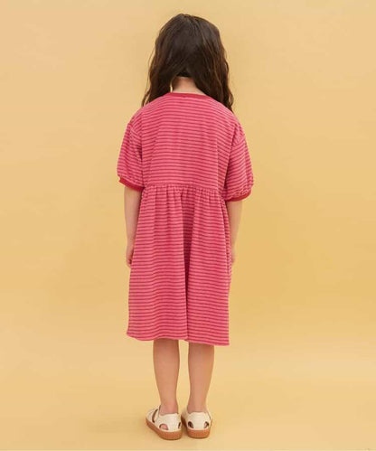 毛圈條紋連衣裙