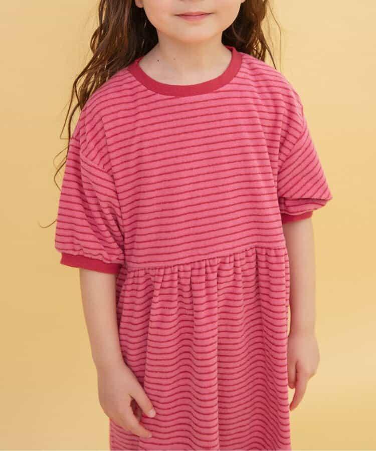 毛圈條紋連衣裙