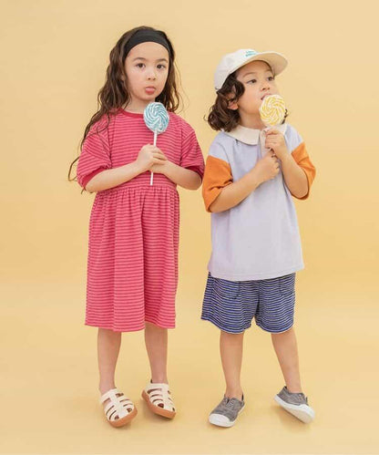 毛圈條紋連衣裙