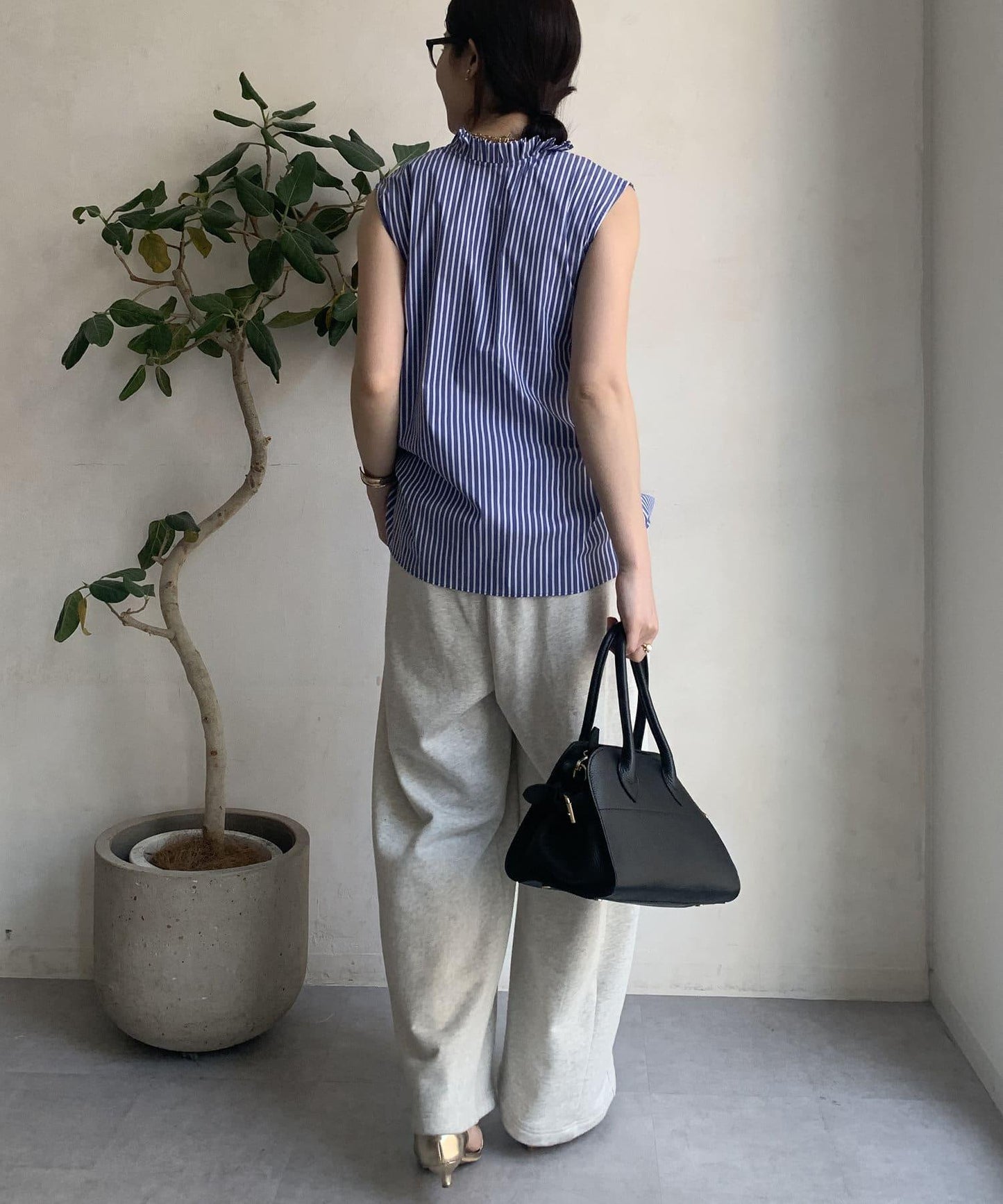 【限定】褶皺領前後2WAY坦克襯衫