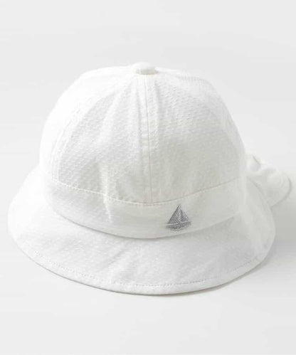 海軍刺繡嬰兒帽_UV防曬