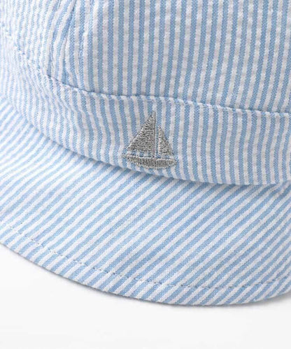 海軍刺繡嬰兒帽_UV防曬