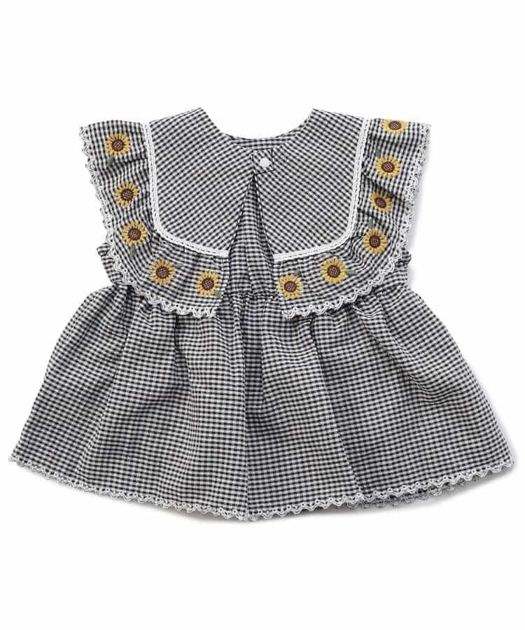 【連衣裙】領口花朵刺繡設計連體褲