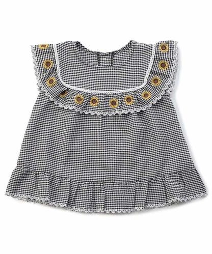 【連衣裙】領口花朵刺繡設計襯衫