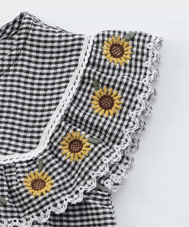 【連衣裙】領口花朵刺繡設計襯衫