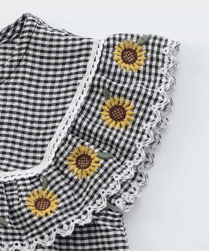 【連衣裙】領口花朵刺繡設計襯衫