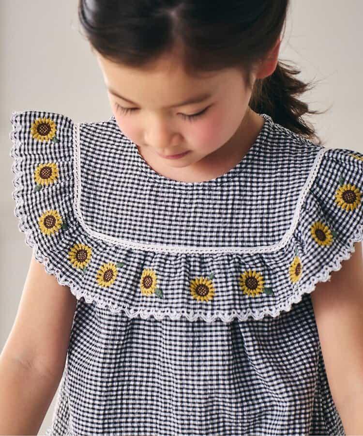 【連衣裙】領口花朵刺繡設計襯衫