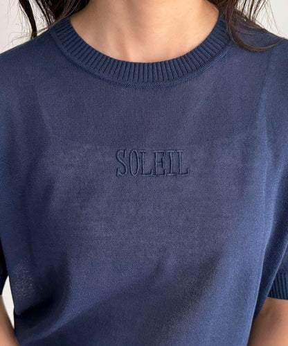透視刺繡logo針織套頭衫