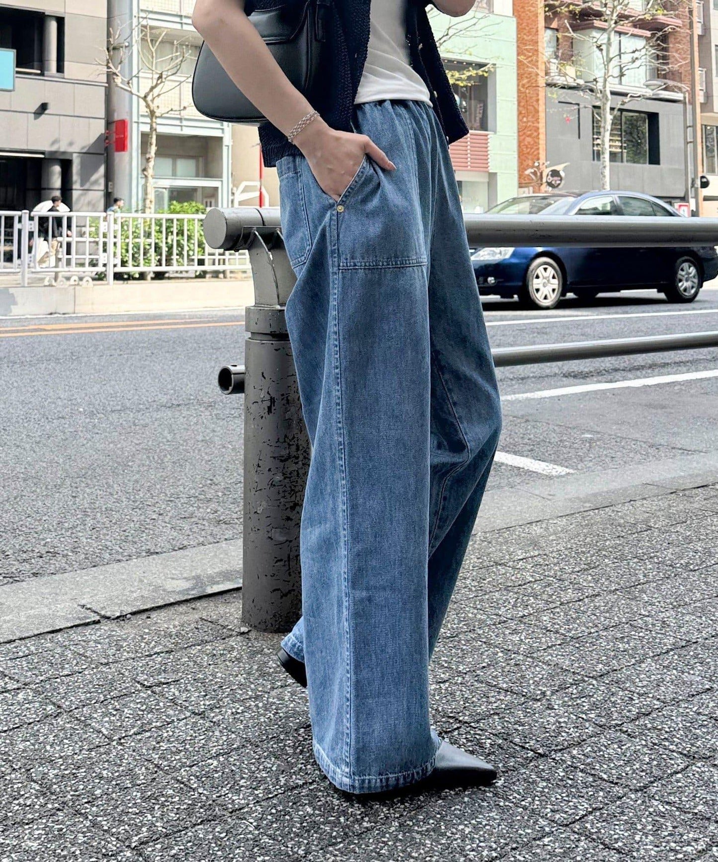 淺色牛仔貝克爾休閒褲