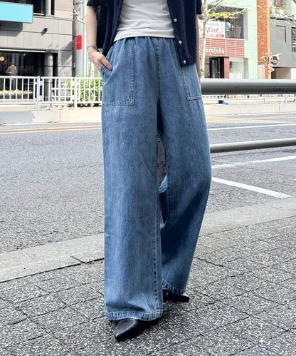 淺色牛仔貝克爾休閒褲