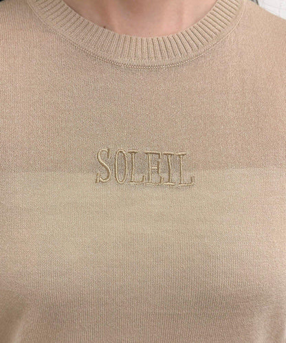 透視刺繡logo針織套頭衫