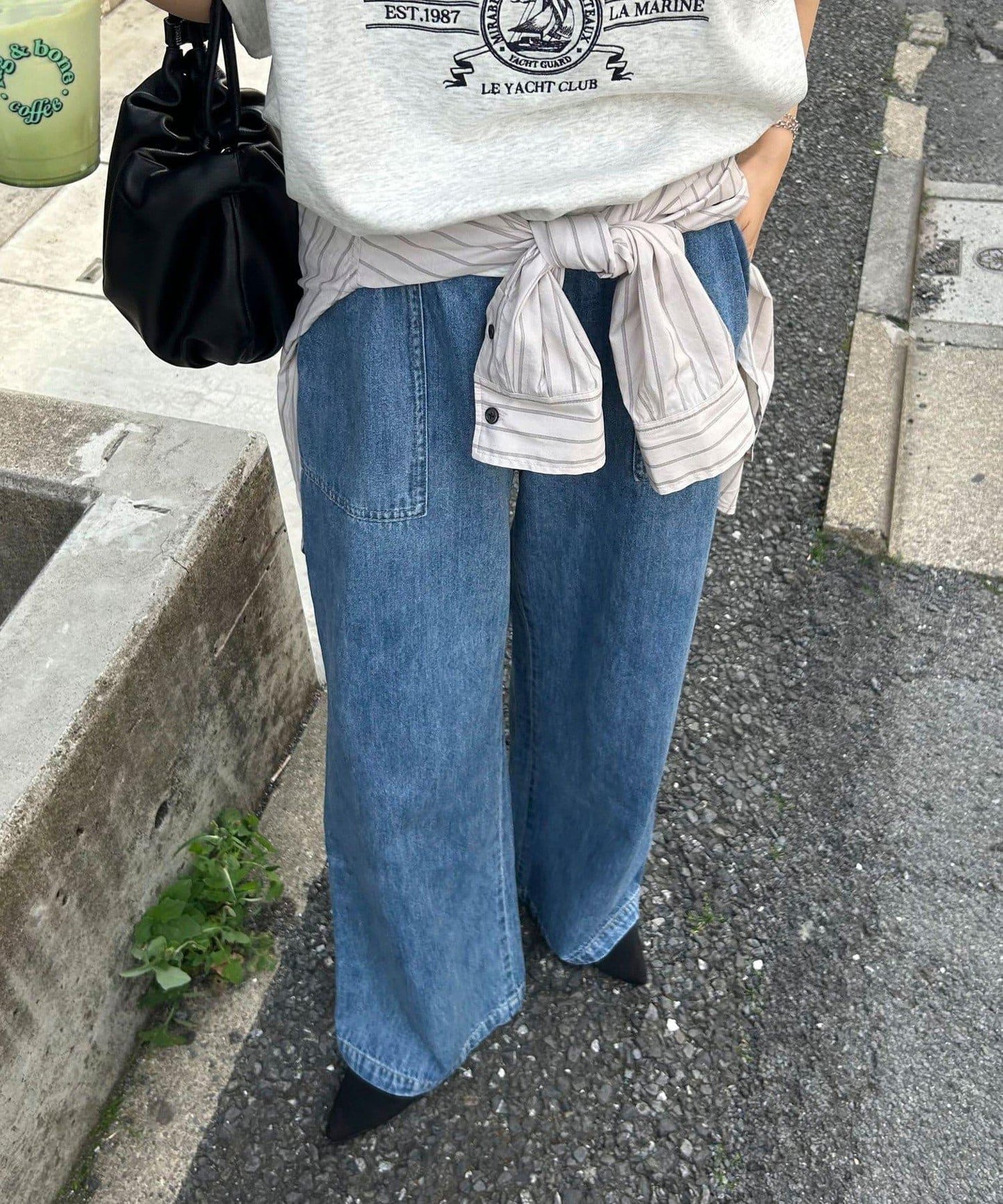 淺色牛仔貝克爾休閒褲