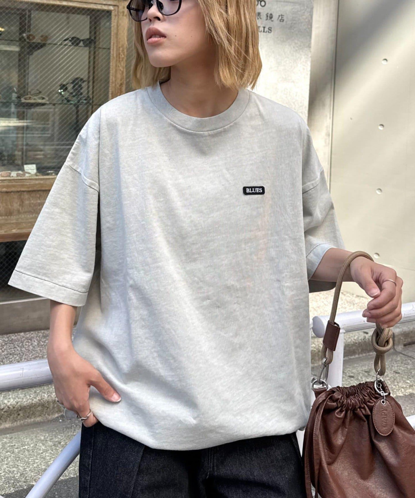 【男女通用】超染色LOGO刺繡T恤