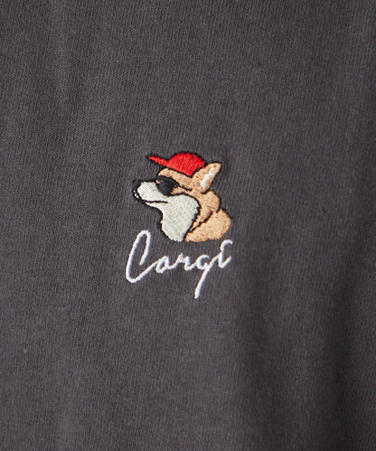 【狗狗】男女通用動物刺繡logo短袖T恤