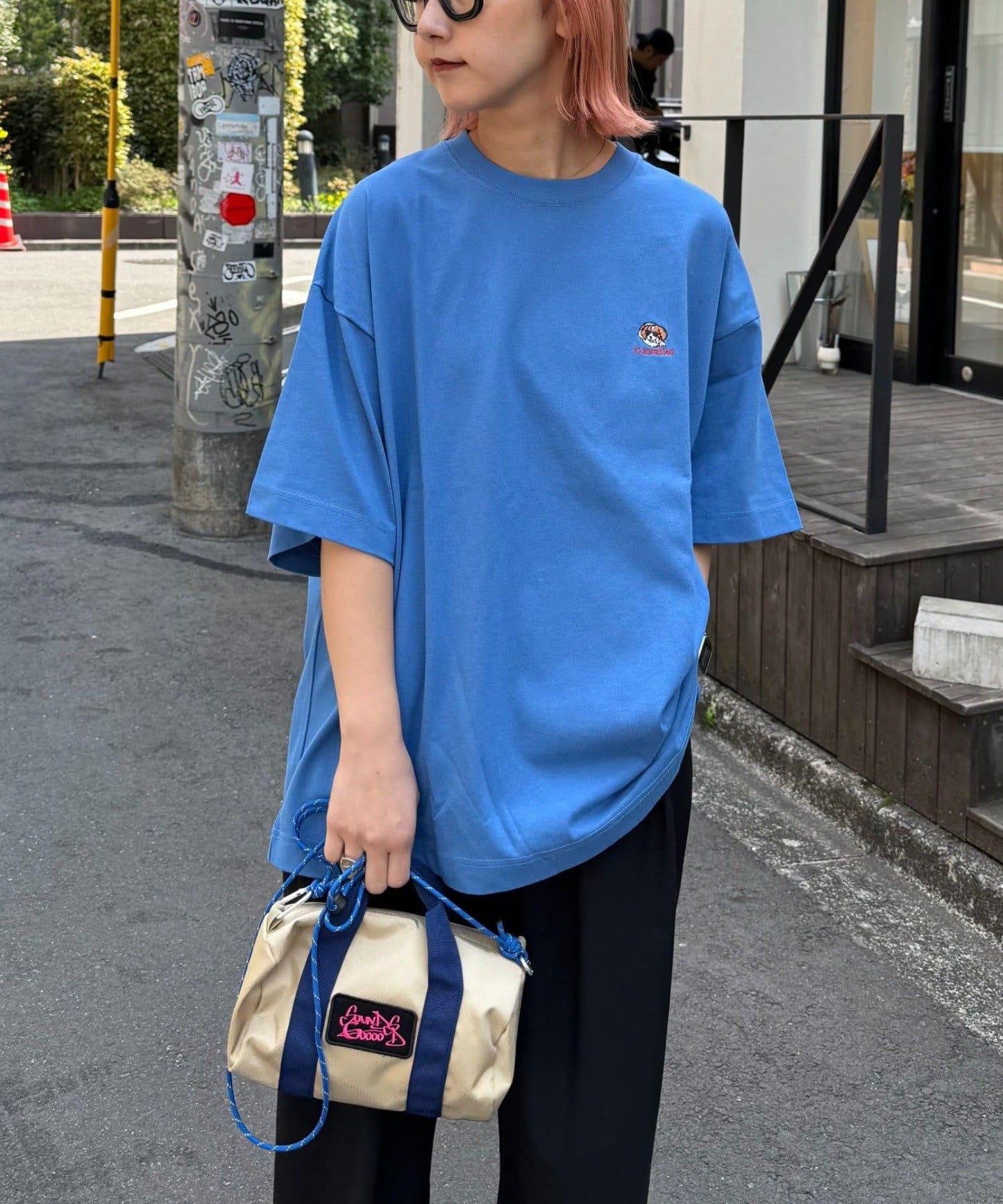 【狗狗】男女通用動物刺繡logo短袖T恤