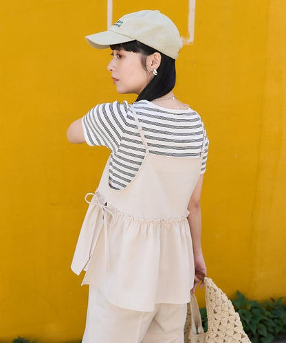 亞麻觸感 背心 套裝