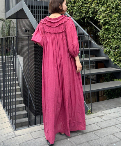 絲綢觸感碎花深V領連衣裙