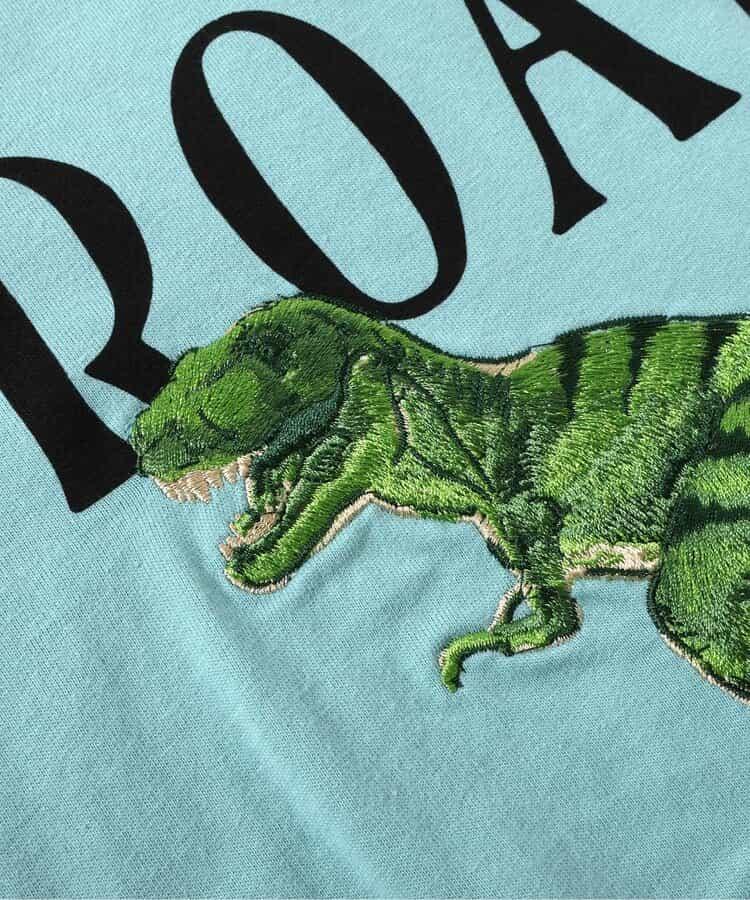 恐龍消防車主題刺繡T恤