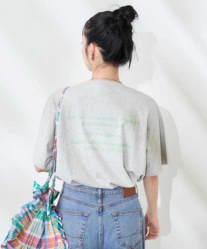 前後標誌箔印T恤