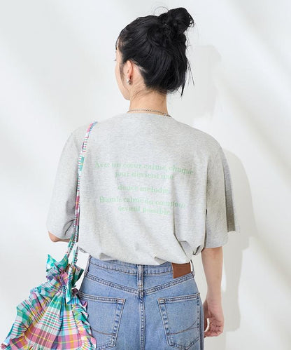 前後標誌箔印T恤