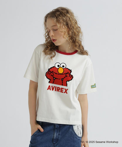 《芝麻街與AVIREX》對比領T恤