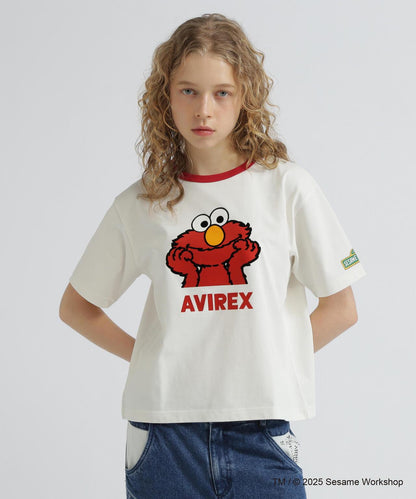 《芝麻街與AVIREX》對比領T恤