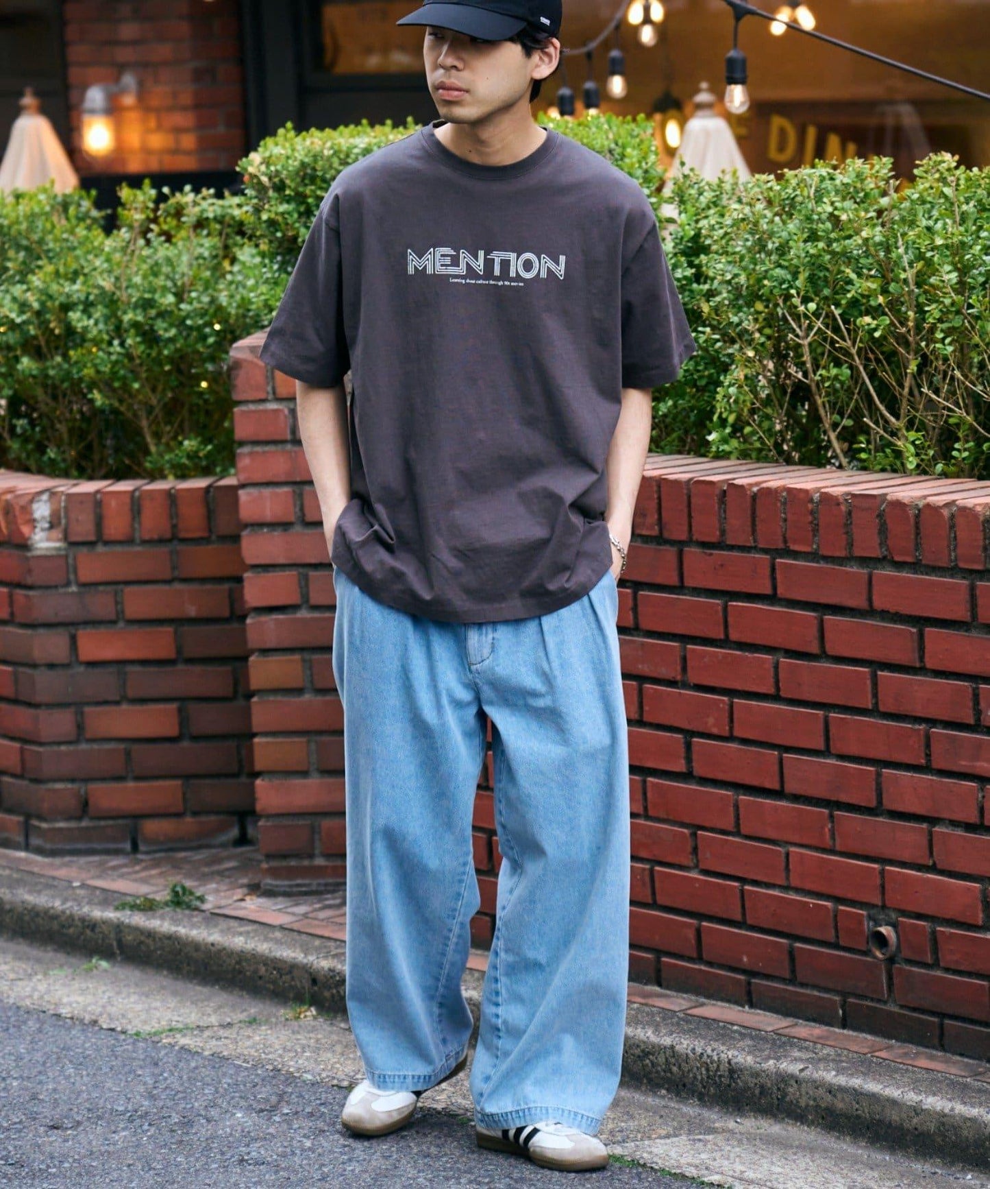 接觸冷感2褶皺寬鬆牛仔褲