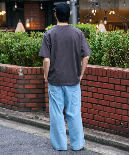 接觸冷感2褶皺寬鬆牛仔褲