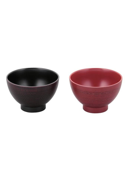 【北一漆器】根來・曙雙人木紋汁碗