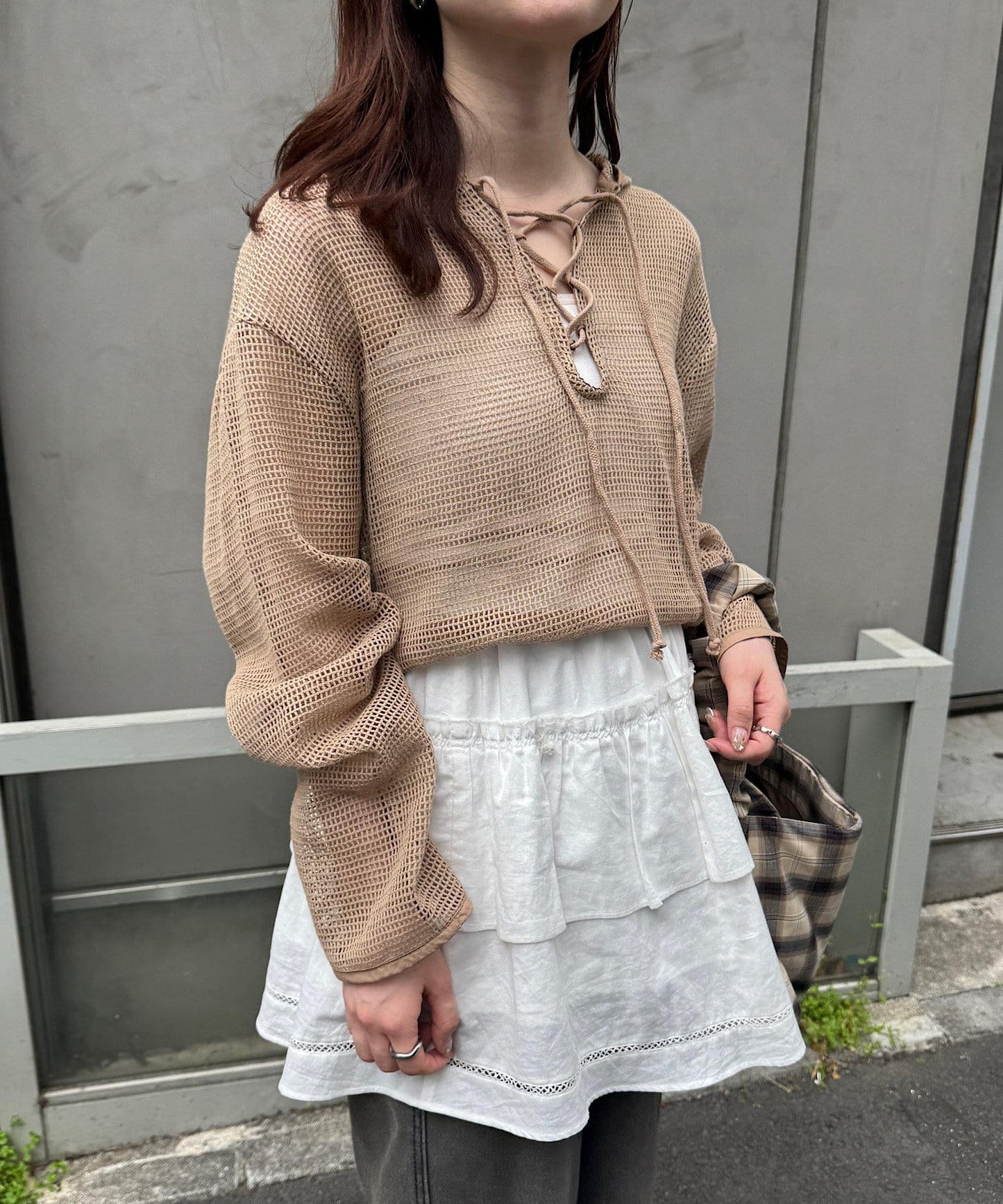 【S.L尺碼展開】網眼繫帶帽衛衣