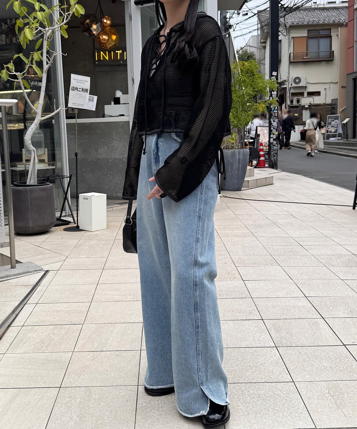 【S.L尺碼展開】網眼繫帶帽衛衣