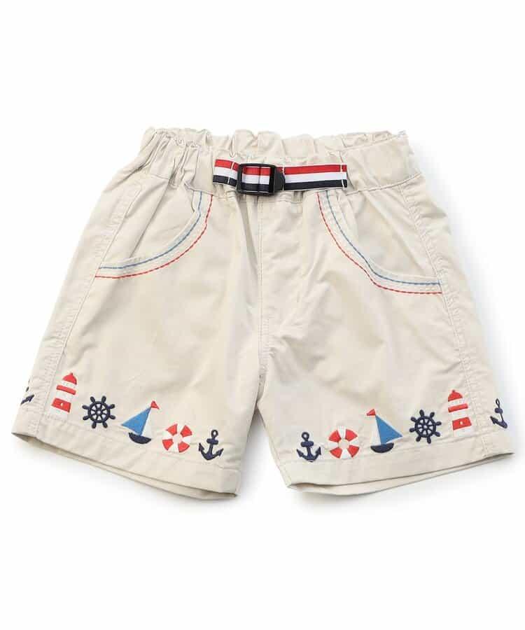 海軍刺繡褲子 4分褲