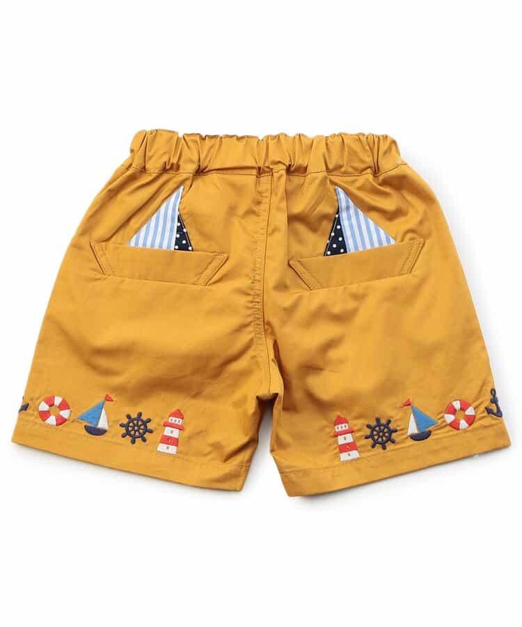 海軍刺繡褲子 4分褲