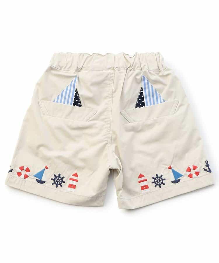 海軍刺繡褲子 4分褲