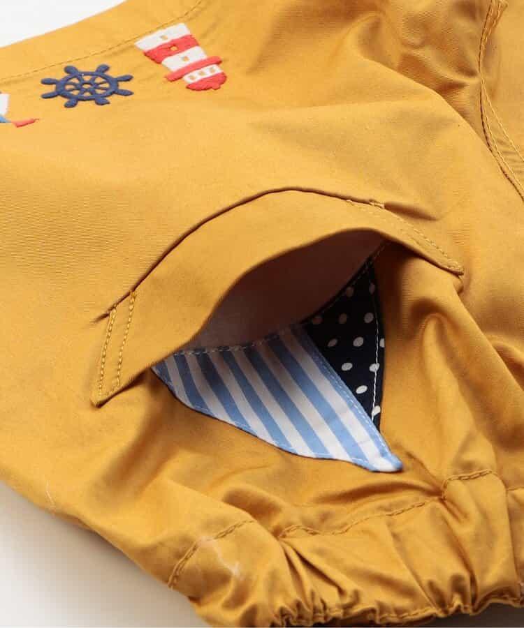 海軍刺繡褲子 4分褲