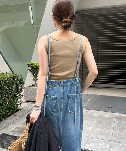 牛仔背心連衣裙