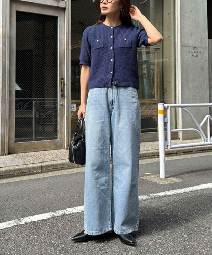 直筒半寬鬆牛仔褲